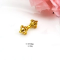 Detailed view of a gold-plated Vajra pendant with size measurements 7.5x19mm and weight - Style D Vajra Pestle