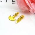 Macro detail of gold-plated Vajra pestle and axe charms with intricate carved patterns - Style E Set