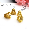 Golden trumpet flower bead caps for DIY jewelry making in 12mm and 10.5mm sizes - Bell Filigree Style / 10.5x10.5mm