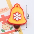 Gelber Weihnachtsglocken-Harzanhänger mit Schneeflocke für DIY-Bastelarbeiten, 27x20mm - Weihnachtsglocke