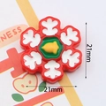 21mm bunte Blumen-Resin-Charm in Rot und Grün für DIY-Weihnachtsbastelarbeiten - Weihnachtsschnee