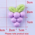 Charme de raisin en résine pour bricolage DIY, fruit violet clair avec feuille verte, 2,5cm - Raisins