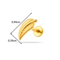 Gouden blad G23 titanium legering push-pin labret stud voor oorpiercing, maat 0,94cm - Bladvorm Stijl (T2586-7) / Goud