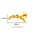 G23 titanium gouden gebogen kraal labret stud piercing sieraden 1,09 cm - Zeven-Kralen Gradiënt Boog Stijl (T2586-8) / Goud