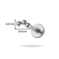 Piercing van titaniumlegering met platte achterkant, drie bollen en afmetingen - Drie-Kralen Array Geometrische Stijl (T2586-1) / Zilver
