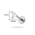 Minimalistische L-vormige titanium labret-stud met 0,4 cm hoogte voor oor- of lippiercing - L-Vorm Geometrische Stijl (T2586-2) / Zilver