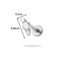 G23 titanium labret stud kraakbeen oorbel met verticale drievoudige kristallen cluster - Drie-Stenen Verticale Boog Stijl (T2586-3) / Zilver