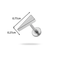 G23 titanium driehoek labret piercing voor oorkraakbeen, zilverkleurige afwerking - Driehoek Geometrische Stijl (T2586-6) / Zilver