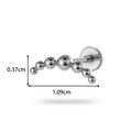 G23 titaniumlegering gebogen kraal labret piercing sieraad met 1,09 cm breedte detail - Zeven-Kralen Gradiënt Boog Stijl (T2586-8) / Zilver
