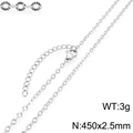Haltbare Halskette aus Titanstahl mit strukturierter Gliederkette, 450 mm x 2,5 mm - Kreuzkette (KN298008-Z) / 450mmx2.5mm / Silber