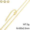 Goldene Halskette aus Edelstahl, 450x2,5mm minimalistisch, leichtes 3g Schmuckzubehör. - Sonnenmusterkette (KN298009-Z) / 450mmx2.5mm / Gold