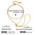 Detail of double-layer stainless steel hand chain with white zircon flower charm. - Pearl and Zirconia Floral Style (JDB0201304)