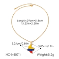 Stainless steel Colombia map pendant necklace with measurements and weight details. - Colombia Map (HC-N40711)
