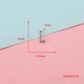 Vue détaillée du pendentif lettre L argenté avec dimensions et annotations de poids - Lettre L / Acier