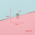 Détail d'un pendentif lettre T argenté avec dimensions et spécifications de poids - Lettre T / Acier