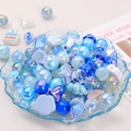 Blaues DIY-Acrylperlen-Set mit Sternen, Herzen und Wolken für die Schmuckherstellung - Blau