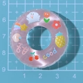 Anello in resina rosa trasparente accessorio DIY con motivi di frutta e nuvole colorate - Rosa