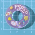 Purple translucent resin peach doughnut charm for DIY phone case crafts and jewelry - Purple
