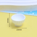 Miniature white resin bathtub DIY charm with vertical textured details 23x14mm - Bowl