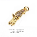 Macro shot of gold parrot bird pendant with white zircons, size 7x18.5x2.2mm - Parrot Style (6#)