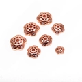 Dettaglio di copriperle a forma di fiore in oro rosa con zirconi per creazioni fai-da-te - Stile B / 10mm / Oro rosa