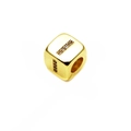 Golden 6mm micro-paved cubic zircon letter bead with large hole for DIY jewelry making - 14k Gold Plated 6mm (2.5mm Hole) / Letter I - Gold