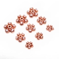 Dettaglio copriperle a fiore in oro rosa con zirconi per creazioni di gioielli DIY - Stile D / 6mm / Oro rosa