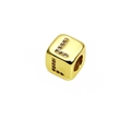 Golden 6mm micro-pave zircon cube charm with letter L for DIY jewelry making - 14k Gold Plated 6mm (2.5mm Hole) / Letter L - Gold