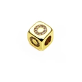 6mm gold letter bead with micro-paved cubic zirconia for DIY jewelry making - 14k Gold Plated 6mm (2.5mm Hole) / Letter O - Gold