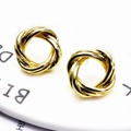 Elegant 18K gold-plated twisted knot stud earrings with a vintage geometric spiral design - Twist Knot (9)
