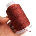 Cordón trenzado rojo y dorado de 4/6 hilos en carrete para joyería DIY y manualidades - Rojo Brillante Dorado