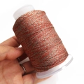 Hilo trenzado metálico multicolor en carrete para joyería DIY y bordado artesanal - Rojo Plata Oro Entretejido