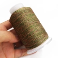 Rollo de hilo trenzado marrón y verde metálico dorado brillante para pulseras DIY - Marrón Verde Oro Entretejido
