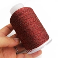 Cordón trenzado marrón rojizo con hilo metálico dorado en carrete para joyería DIY - Mezcla Marrón Rojizo Oro