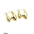 Minimalist 18K gold plated U-shaped drop earrings with modern sculptural curve design - 3D U Shape Style (3)