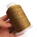 Hilo metálico brillante rojo y verde arcoíris para pulseras hechas a mano DIY - Rojo Verde Color Mágico