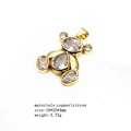 Goldener Bärenanhänger aus Kupfer mit Zirkonia-Einlage für Halsketten im Trend - Stil 1 Anhänger
