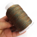 Hilo trenzado metálico azul y naranja en carrete para joyería DIY y pulseras - Azul Lago Naranja Dorado