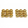 Juego de dieciocho cuentas espaciadoras de latón dorado con agujeros grandes para DIY - 6*4mm Agujero 3.0mm / Latón