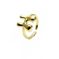 Nahaufnahme des 14k vergoldeten Buchstabenrings mit polierter, glatter Oberfläche - Offen verstellbar / Buchstabe H