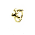 Makroaufnahme eines 14k vergoldeten offenen Rings mit ästhetischer Lava-Fluid-Optik - Offen verstellbar / M