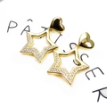 14k gold plated heart stud earrings with zircon-encrusted star-shaped pendant set - Heart Star Earrings Only (Style 6) (Without Necklace)