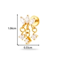 G23 Titanium internally threaded tassel flat back stud earring measuring 1.06x0.55 cm. - 2# Style (T2591-2) / Gold
