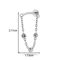G23 τιτανίου labret piercing με κρυστάλλινη αλυσίδα φούντα, μέγεθος 2,11x1,13 cm - 6# Στυλ (T2591-6) / Ασημί