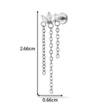 Σκουλαρίκι τιτανίου labret με πέτρες marquise και αλυσίδες κρόσσια, ύψος 2,66 cm - 7# Στυλ (T2591-7) / Ασημί