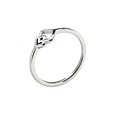 Seitenansicht eines minimalistischen Silber-Titanstahlrings mit geometrischem Knotendesign - Größe 5 / Silber
