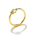 Detailansicht eines minimalistischen, 18 Karat vergoldeten Rings aus Titanstahl. - Größe 5 / Gold