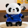 Niedliches Panda-Plüschtier im blauen traditionellen chinesischen Tang-Anzug Souvenir - Höhe 15cm (Ohne Schlüsselband) / Blau