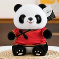 Süßer Panda-Plüschtier in traditioneller roter Tang-Anzug-Kleidung als Souvenir-Geschenk - Höhe 15cm (Ohne Schlüsselband) / Rot