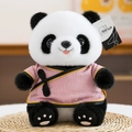 Adorable peluche panda vêtue d'un costume traditionnel chinois rose Tang, beau cadeau - Rose Foncé